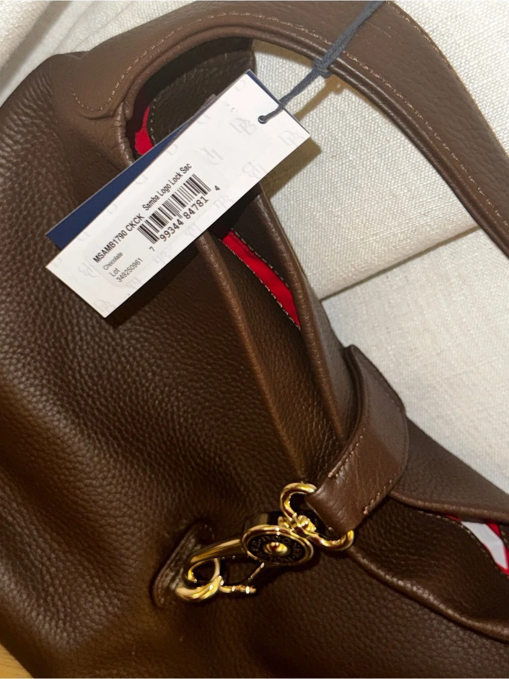 Dooney & Bourke Lucca Leather Logo Lock Hobo